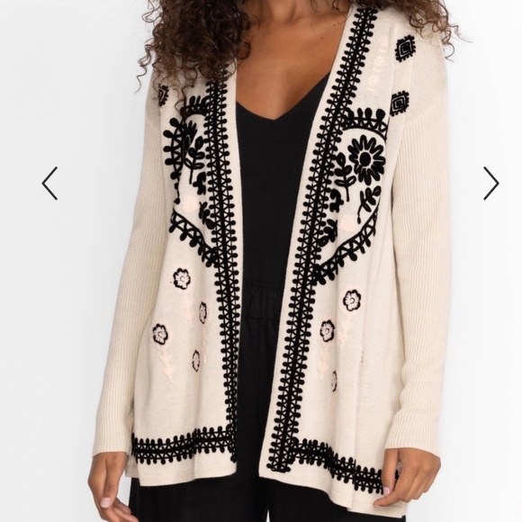 JOHNNY WAS - THE BELLA DRAPE SILK AND CASHMERE CARDIGAN, LIKE NEW! Size S - Picture 2 of 7